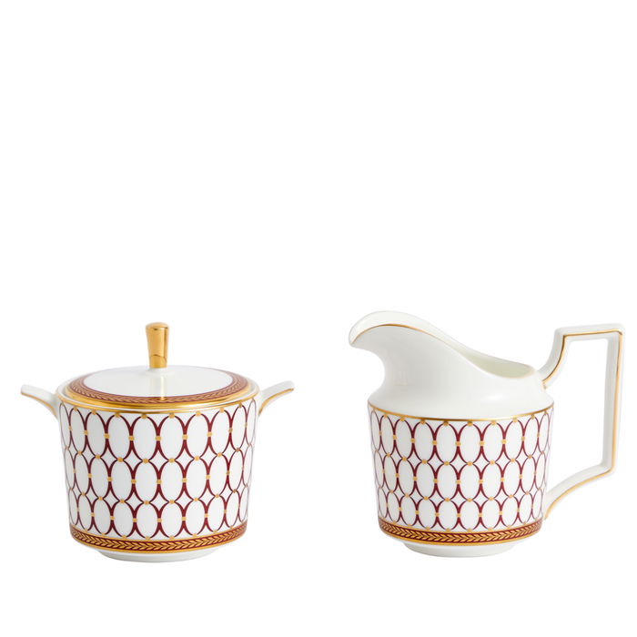 Wedgwood Azucarero y Lechera Colección Renaissance Red Diseño Renacentista Rojo con Toques Dorados Wedgwood Azucarero y Lechera Colección Renaissance Red Diseño Renacentista Rojo con Toques Dorados